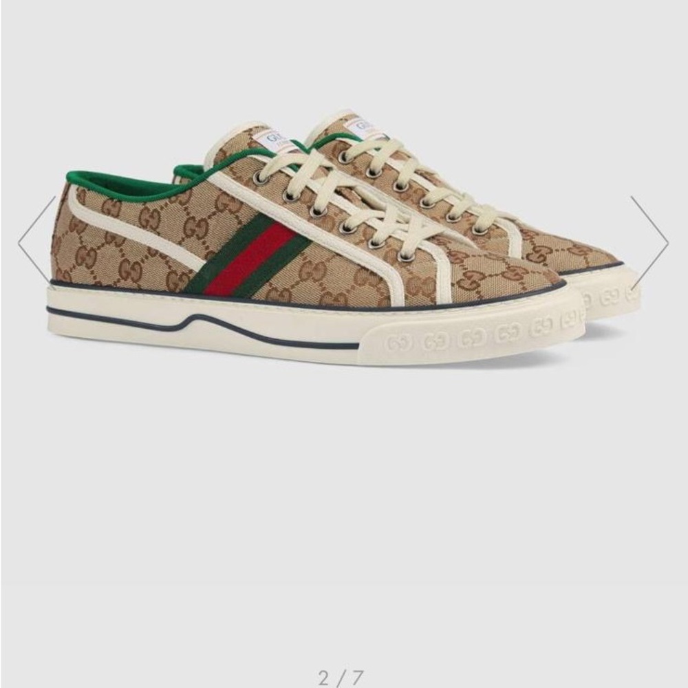 Gucci Beige and Green Sneakers - Picture 2 of 2